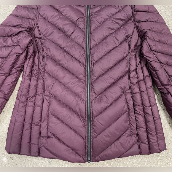 Michael Kors Purple Down Feather Filled Packable Puffer Winter Coat Jacket Large - Picture 5 of 16
